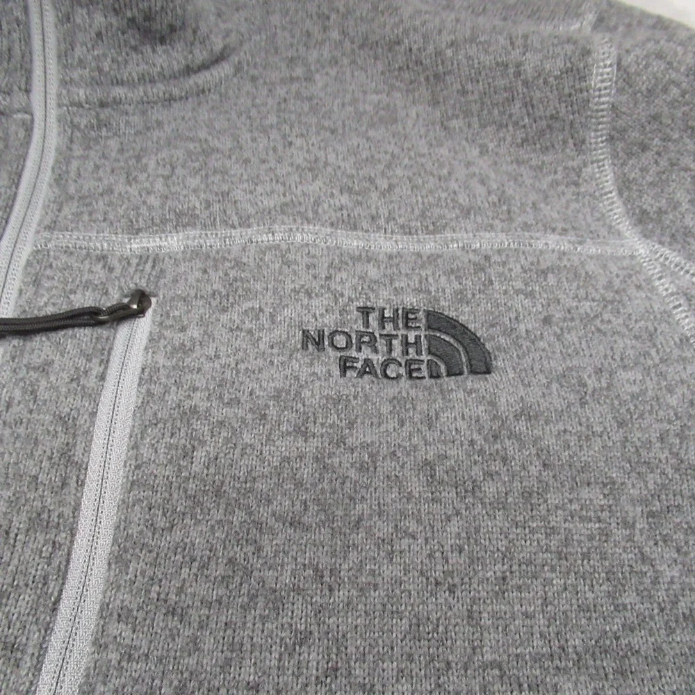 North Face Sweater Men Medium Gray Gordon Lyons Pullover Fleece Knit Heavyweight